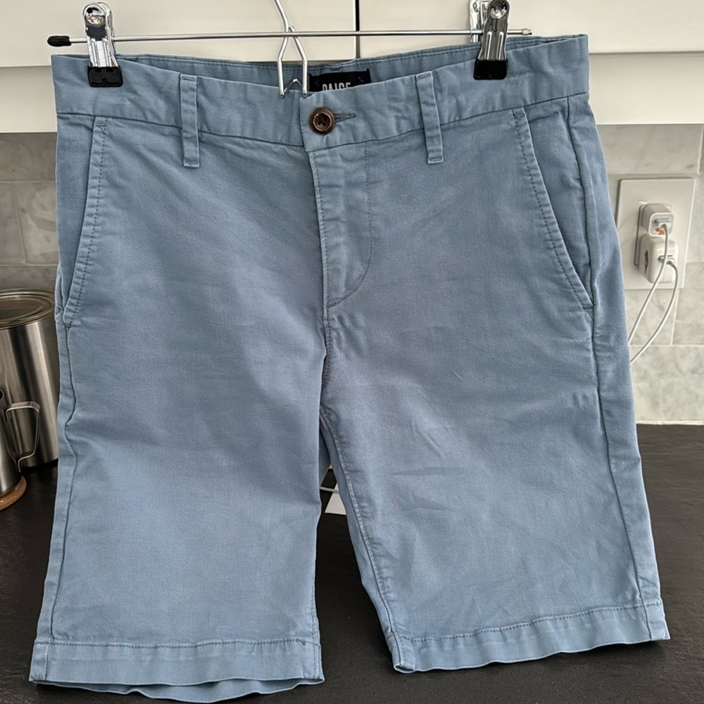 Paige Men’s chino shorts dusty blue gray waist 28 9inch inseam